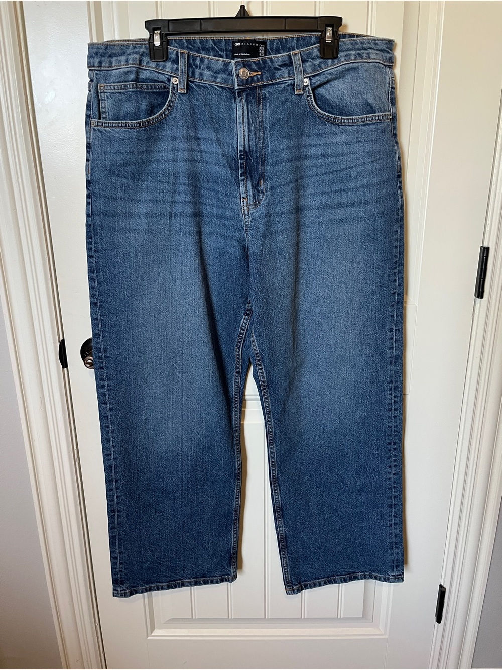 ASOS Curve Straight-Leg Jeans in Medium Blue